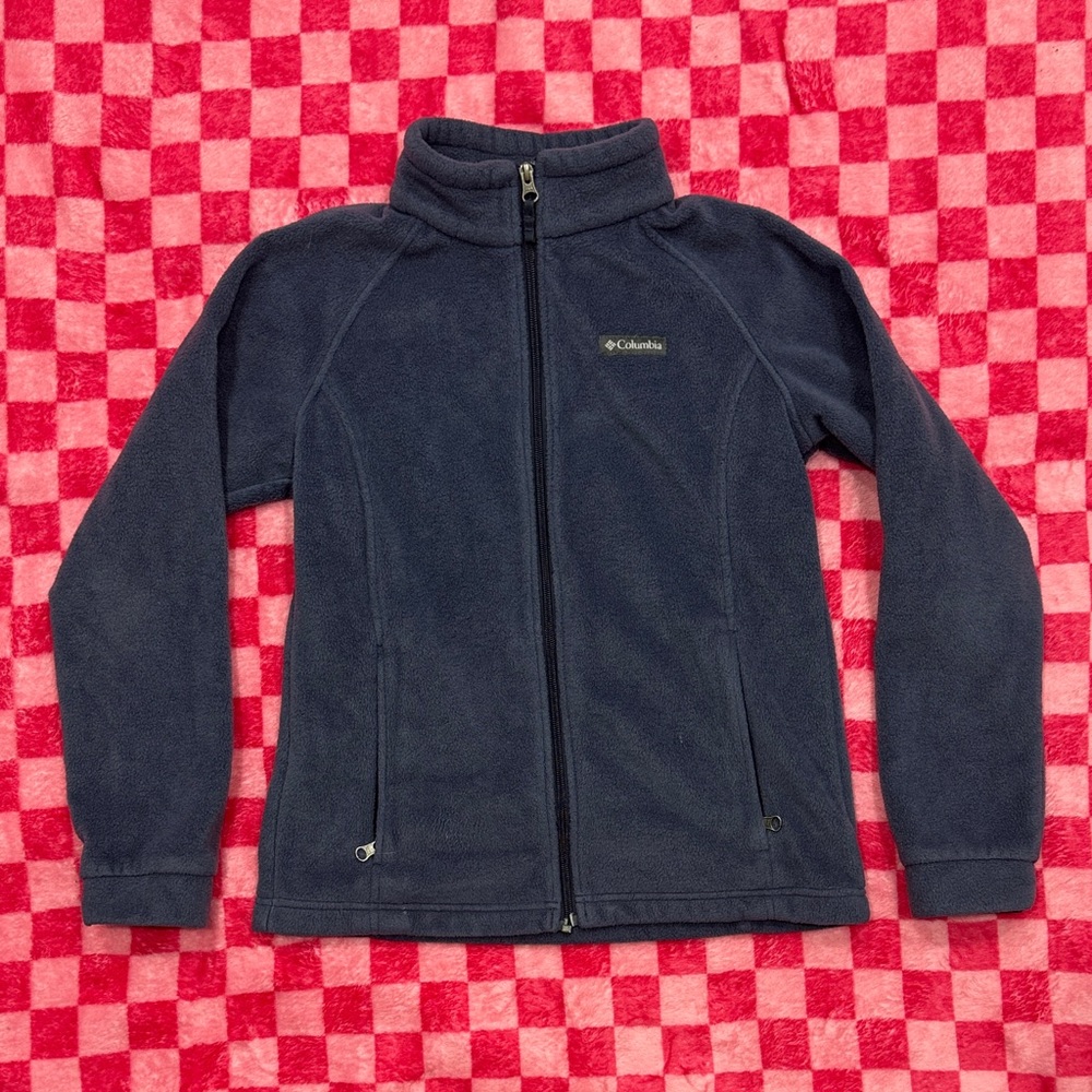 Columbia Dark Blue Full-Zip Fleece Jacket - Picture 1 of 6